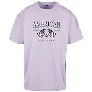 AMERICAN COLLEGE USA American College T-shirt met korte mouwen, uniseks, kinderen, Paars, 14 Jaar