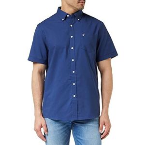 Farah - Heren Oxford Shirt, Drayton lange mouw Oxford Shirt, Smart Casual Werk Shirt, Midnight Blue, L, Middernacht Blauw, L