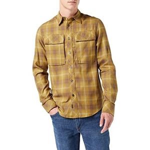 G-STAR RAW Heren Navy Seal Reg ls Polo Shirt, Multicolor (Oxide ocre Carter Check D196-D408), S