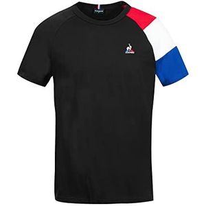 Le Coq Sportif Unisex Bat No 1 T-shirt met korte mouwen, XX-groot, licht gemêleerd/zwart/unisex, zwart., S