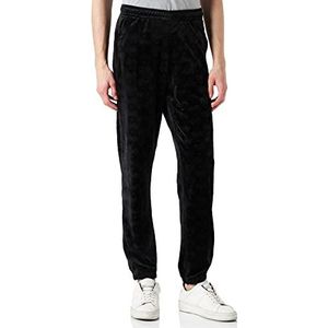 Southpole AOP sportbroek voor heren, velours broek, comfortabele joggingbroek van fluweel, verkrijgbaar in 2 kleuren, maten S - XXL, zwart, XL