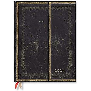 Arabica (Old Leather Collection) Ultra Horizontal 12-month Dayplanner 2024 (Wrap Closure)