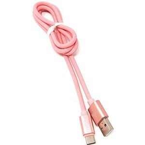 System-S USB-kabel type 3.1 type C naar type A 90 cm roze high-speed Quick Charge 6.5A (Max)