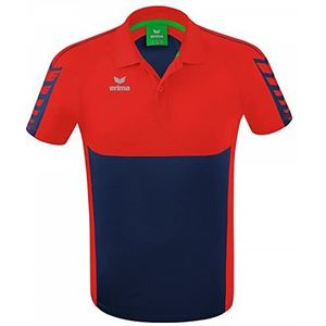Erima Unisex Six Wings Sport Polo Shirt, new navy/rood, S