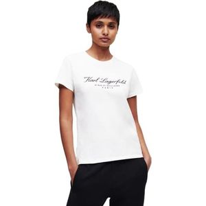 KARL LAGERFELD Dames T-Shirt Met Hotel Karl-Logo, Gebroken wit, XXL
