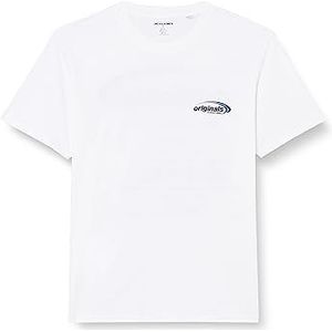 JACK & JONES PLUS Male JORBRINK Belize Back Tee SS Crew PLS T-shirt, helder wit, 4XL, wit (bright white), 4XL