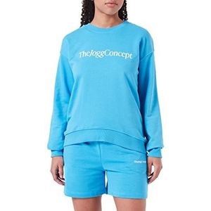 THEJOGGCONCEPT JCSAFINE Sweatshirt - Dames Sweatshirt Trui Sweater met opschrift Loose Fit, 174435/Malibu Blauw, L