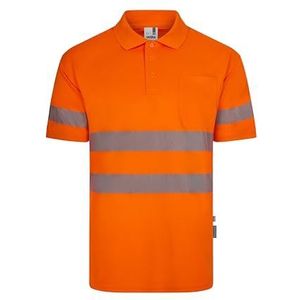 VELILLA 305532; poloshirt van gerecycled polyester, effen, korte mouwen, segmentband, neonoranje, maat M, Fluor Oranje, M