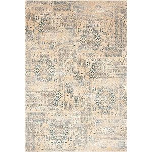 Agnella Diverse Medley tapijt - tapijt 100% Nieuw-Zeelandse wol - geweven met Wilton-technologie - tapijt woonkamer modern vintage retro - 133 x 180 x 1,20 cm - lichtbeige