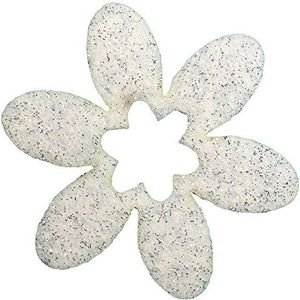 Petra's Knutsel-News strooidecoratie 100 x bloem 40 mm met bloemenuitsnijding, glittervilt, eenzijdig glitter, wit, 18 x 12 x 5 cm