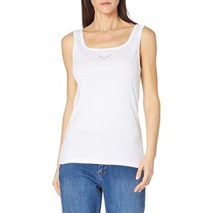 Trigema Dames Dames Träger-Shirt Mit Swarovski Kristallen Vest, Wit - Weiß (Weiß 001), 40