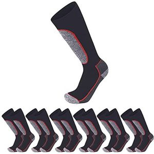 ISI WORK CAPOLAVORO Werksokken voor dames en heren, lang en beschermend, versterkt en ademend, duurzaam, voor veiligheidsschoenen, 4 modellen (verpakking van 6 paar), JOB 04, 39-42 EU