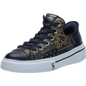 Skechers Unisex Handsfree Slip-ins x Dogg-Snoop ONE Double G Sneaker, Navy/Gold Bandana Print Leer, 5 UK, Navy Gold Bandana Print Leer, 38 EU