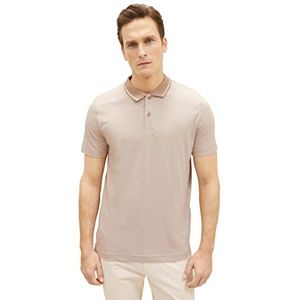 TOM TAILOR Heren 1036437 Poloshirt, 31990-Desert Fawn White Stripes, L, 31990 - Desert Fawn White Stripes, L