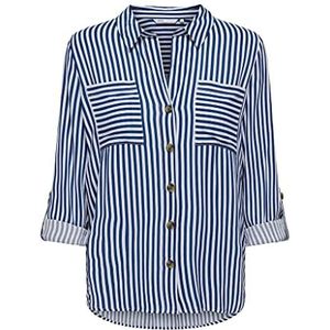 ONLY Dames ONLYASMIN L/S WVN NOOS T-shirt, Peacoat/Stripes:White, XS, Peacoat/Stripes: wit, XS