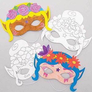 Baker Ross AX910 Fairy Maskers - Pack van 10, ontwerp je eigen ambachtelijke kits voor kinderen kunstactiviteiten en projecten, geweldig voor aankleden en speeltijd