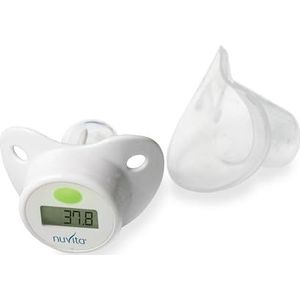 Nuvita 2010 fopspeen koortsthermometer voor baby‘s, eenvoudig te meten, duurzame siliconen stofzuiger voor zuigelingen, met koortsthermometer, baby, BPA-vrij, CE-gecertificeerd EU-merkproduct