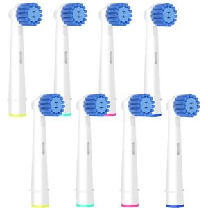 8 Pack Gevoelige Gum Care Vervangende Borstelkoppen Compatibel met Oral B Braun Elektrische Tandenborstel. Zachte Varkenshaar voor Superieure en Zachte Reiniging