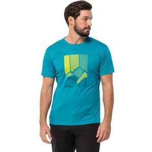 Jack Wolfskin Heren Peak Graphic T M T-shirt met korte mouwen, Everest Blue, M, Everest Blauw, M