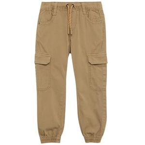 s.Oliver - Cargo Broek - Beige - Stretchkatoen - Elastische Tailleband