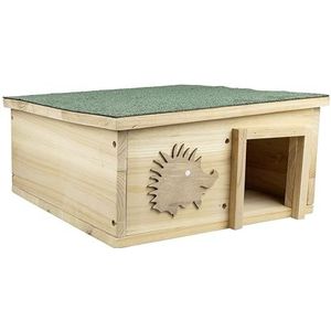 Windhager Bouwpakket van massief hout, egelhuisje, egelhuisje, egelhotel met afneembaar dak, winter- en slaapkwartier voor egel, 40 x 40 x 19 cm, FSC-gecertificeerd, weerbestendig