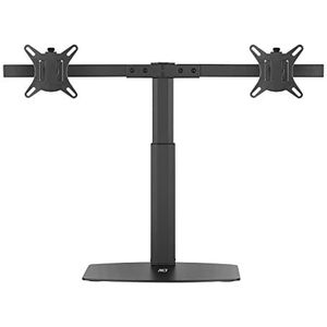 ACT AC8332 Dubbele Monitor Arm Gasveer tot 27"", VESA 75/100mm, Monitorbeugel, Kantelbaar 40° Zwenkbaar 90° Roteren 360°, Gewicht Max. 6KG - Zwart