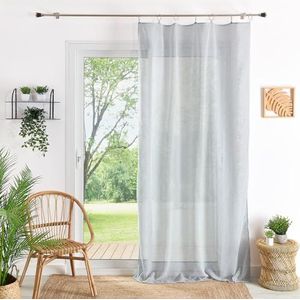 HomeMaison.com Voile van tamine – effen gordijn – ondoorzichtig gordijn – gordijn grijs – gordijn 140 x 240 cm