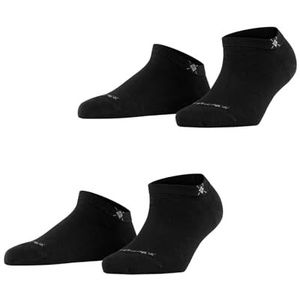 Burlington Dames Korte sokken Everyday Sneaker 2-Pack W SN Katoen Kort eenkleurig Multipack 2 Paar, Zwart (Black 3000), 36-41