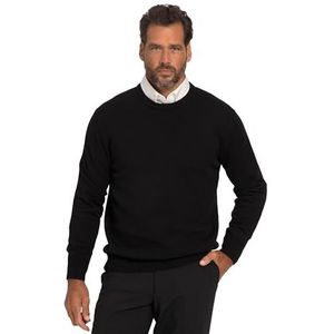 JP 1880 Heren grote maten grote maten Menswear L-8XL pullover ronde hals, JP1880-stick, katoen zwart XLT 708261130-XLT, zwart, XL/Lang