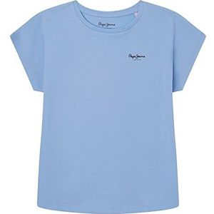 Pepe Jeans Bloomy T-shirt voor meisjes, Blauw (Bay), 8 Jaar