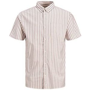 JACK & JONES Heren Jcomarina Stripe Shirt Ss hemd, Twilight Mauve/Stripes: Stripes, L, Twilight Mauve/Stripes: strepen, L
