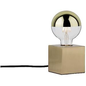 Paulmann 79728 Neordic Dilja tafellamp max. 1x20W tafellamp voor E27 lampen nachttafellamp messing geborsteld 230 V metaal zonder verlichtingsmiddel