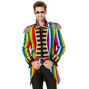 WIDMANN - Kostuum parade Frack, confetti, regenboog, CSD, circusdirecteur, gardeuniform, clown, showmen, themafeest, carnaval