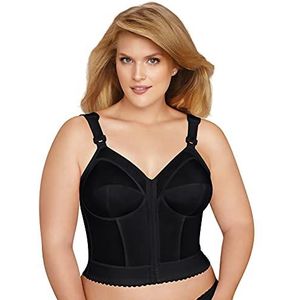 Exquisite Form womens Exquisite Form Fully Women's Front Close Longline Posture #5107530 Bra, Black, 48D US