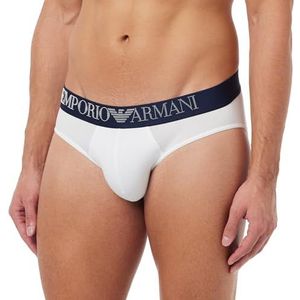 Emporio Armani Heren Men's Rubber Pixel Logo Boxer Briefs, wit, XL
