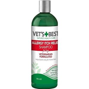 Vet's Best Allergie Itch Relief Dog Shampoo, Reinigt en verlicht ongemak van seizoensgebonden allergieën, Zachte Formule 500ml
