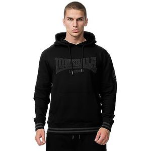 Lonsdale Heren sweatshirt met capuchon normale pasvorm KNEEP, zwart/grijs, XXL, 117469