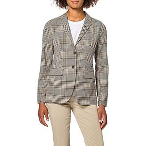 Opus Jalinka Mixed Check Suit Jacket voor dames, Beige Sandshell 2072), 34