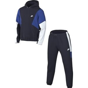 Nike - CLUB FLEECE - Joggingpak - Navy - Neonblauw - Wit