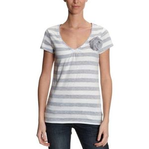 ESPRIT Dames Shirt/T-shirt Q21640, grijs (087 Silver Grey Melange), 44