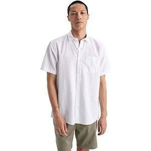 DeFacto Kurazarm hemd voor heren met korte mouwen, wit, XXL