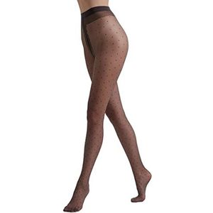 Conte elegant polka dot patroon panty voor dames - polka dot panty dames extra elastisch - DOTS Lycra chocolade kleur maat 3 Grafiet maat 2