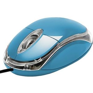 APM Optische muis, bekabeld, blauw, tweehandig, achtergrondverlichting, 800 dpi, 3 toetsen, compatibel met pc, Mac, laptop, 100122