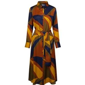 Seidensticker Dames regular fit blousejurk lange mouwen jurk, blauw, 54 NL