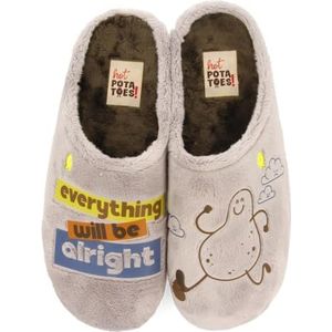 Hot Potatoes - Pantoffels - Grijs - Pluche - Ademend