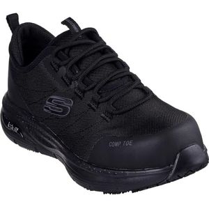 Skechers Dames Arch Fit Sr Ebinal Fire en Safety Boot, Zwart Textiel Synthetisch, 41 EU