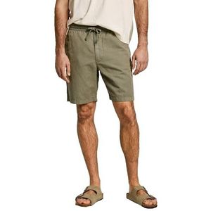 Pepe Jeans Heren RELAXED LINNEN SMART SHORTS Shorts, groen (STONE GREEN), 29, Groen (steen Groen), 29W