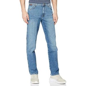 Wrangler Texas Contrast Straight Jeans voor heren, blauw (Worn Broke)., 36W / 30L