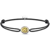 Thomas Sabo Unisex armband Little Secret geloof, liefde, hoop 925 sterling zilver, zwart, 750 geelgoud verguld, nylon LS116-543-11, 16,00-27,00 cm, Nylon Sterling zilver, Zirkonia