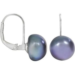 JwL Luxury Pearls Oorbellen met True Blue Pearl Metallic JL0057 SJL0057, Standaard, Niet-edele metalen, Geen edelsteen